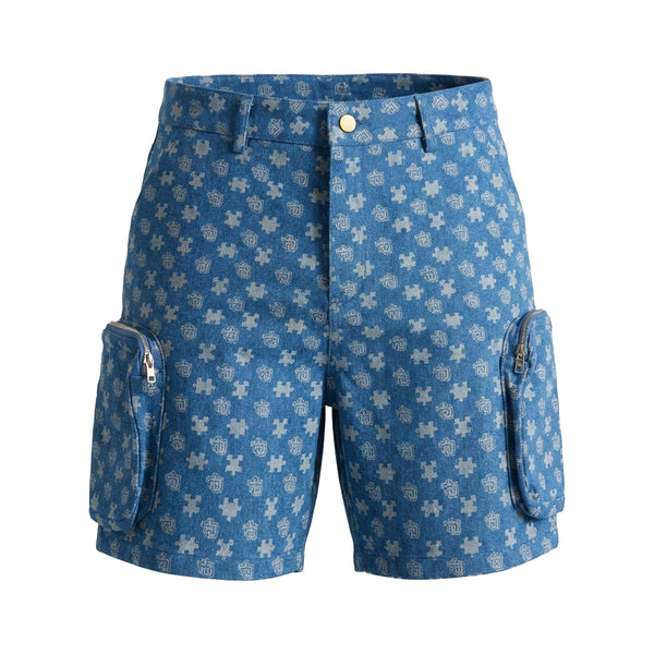 Monogram Denim Shorts