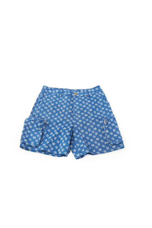 Monogram Denim Shorts