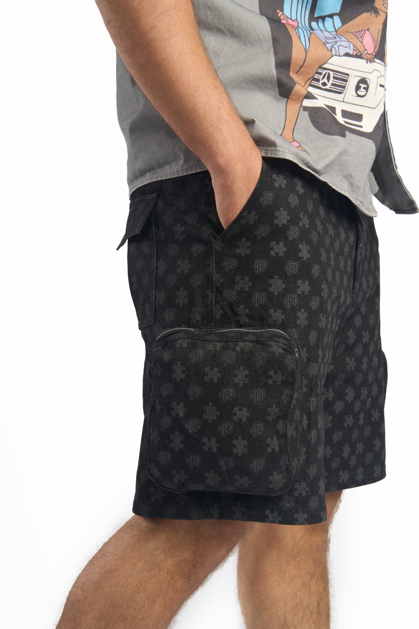 Monogram Denim Shorts